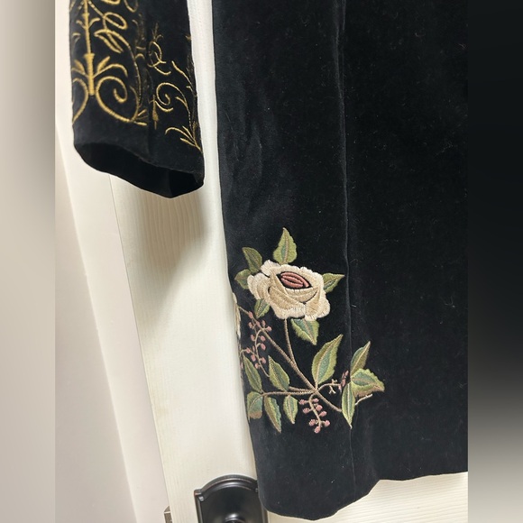 CAbi Black Velvet Embroidered Coat - Picture 3 of 10